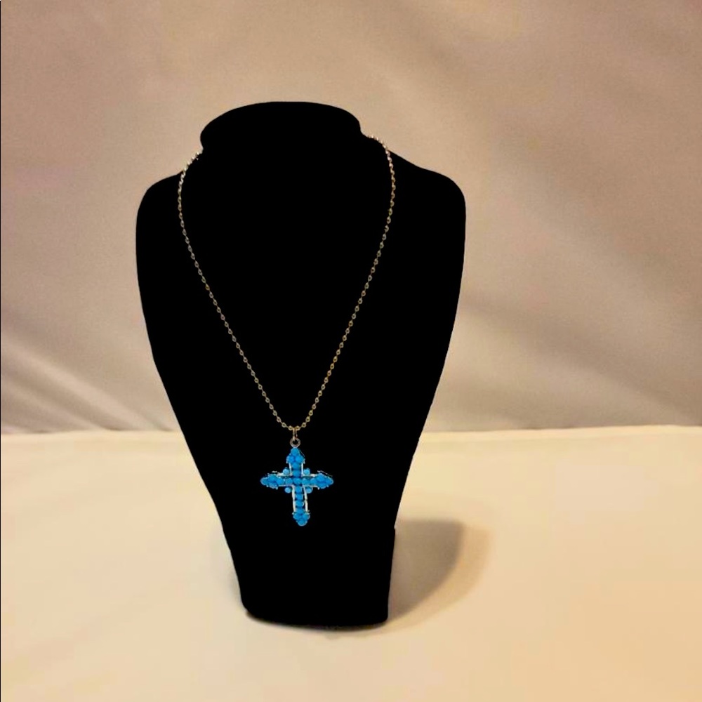 💎 Turquoise Cross Pendant Necklace 💎